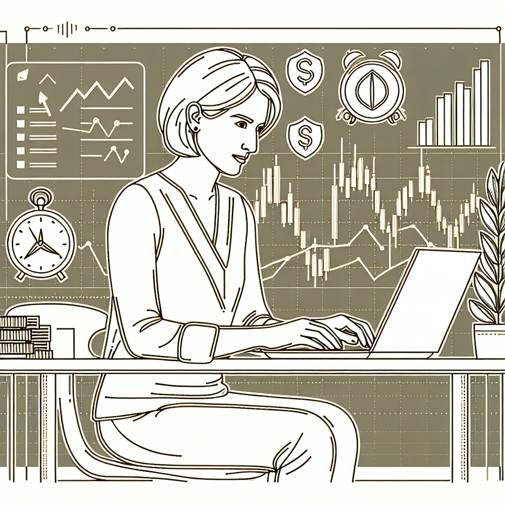 A minimalist line art illustration depicting an intermediate commodity trader analyzing market trends, surrounded by charts, graphs, and essential trading tools, symbolizing the 10 tips for successful trading.