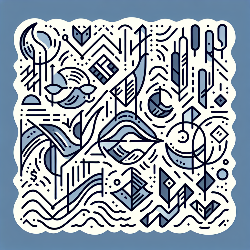 A minimalist line art illustration depicting various futures trading strategies, featuring abstract symbols for different strategies like hedging, speculation, and arbitrage, intertwined with simple geometric shapes and lines representing market trends.