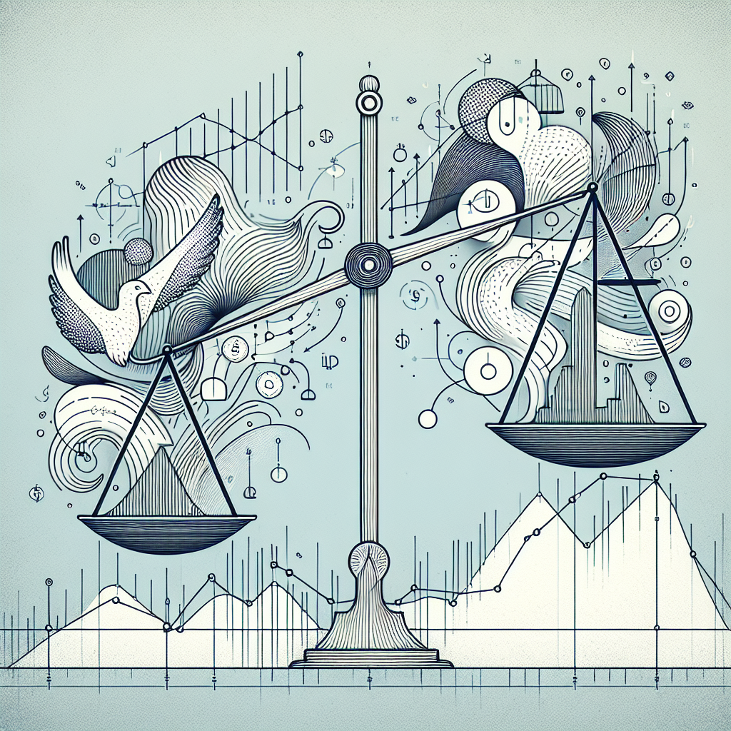 A minimalist line art illustration depicting the concept of leveraging futures in finance, featuring abstract representations of upward trends, leverage tools, and balanced scales to symbolize risk management.