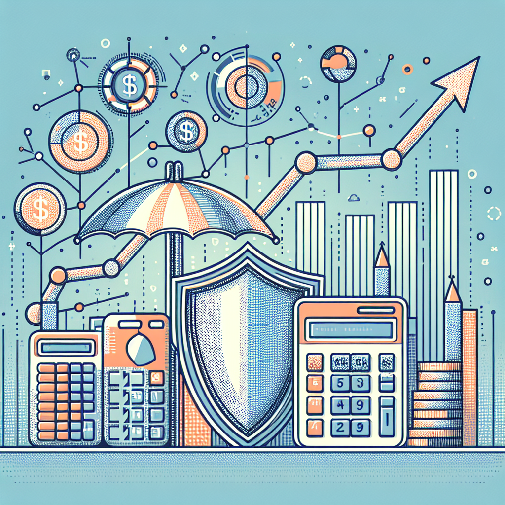 A minimalist line art illustration depicting essential risk management techniques for futures traders, featuring symbols of a safety net, a calculator, and a rising graph, with soft colors and a clean composition.